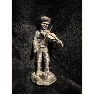 Vintage 90s Ricky Pewter Violinist Boy Figurine Collectible